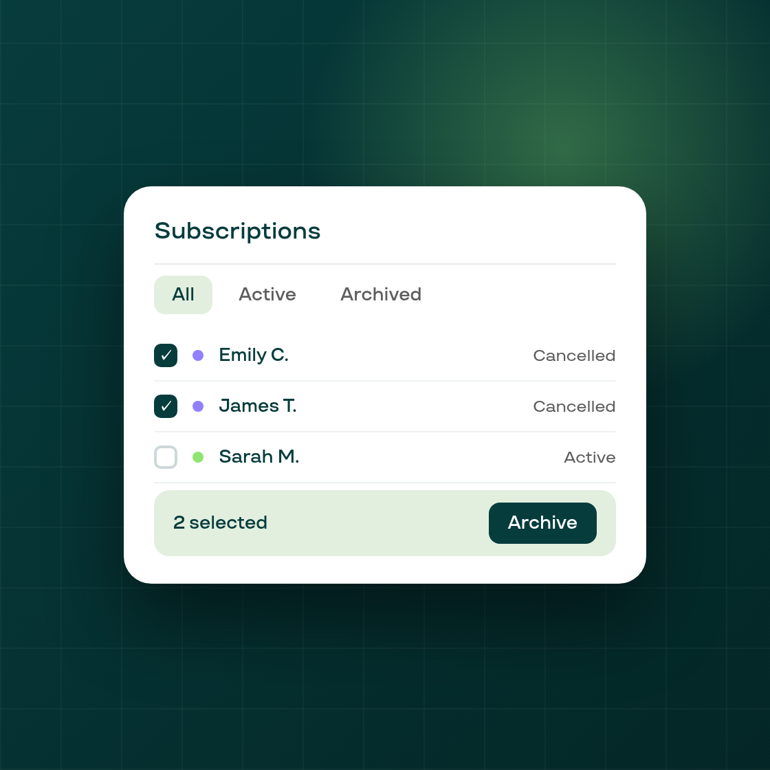 Archive cancelled subscriptions — finally