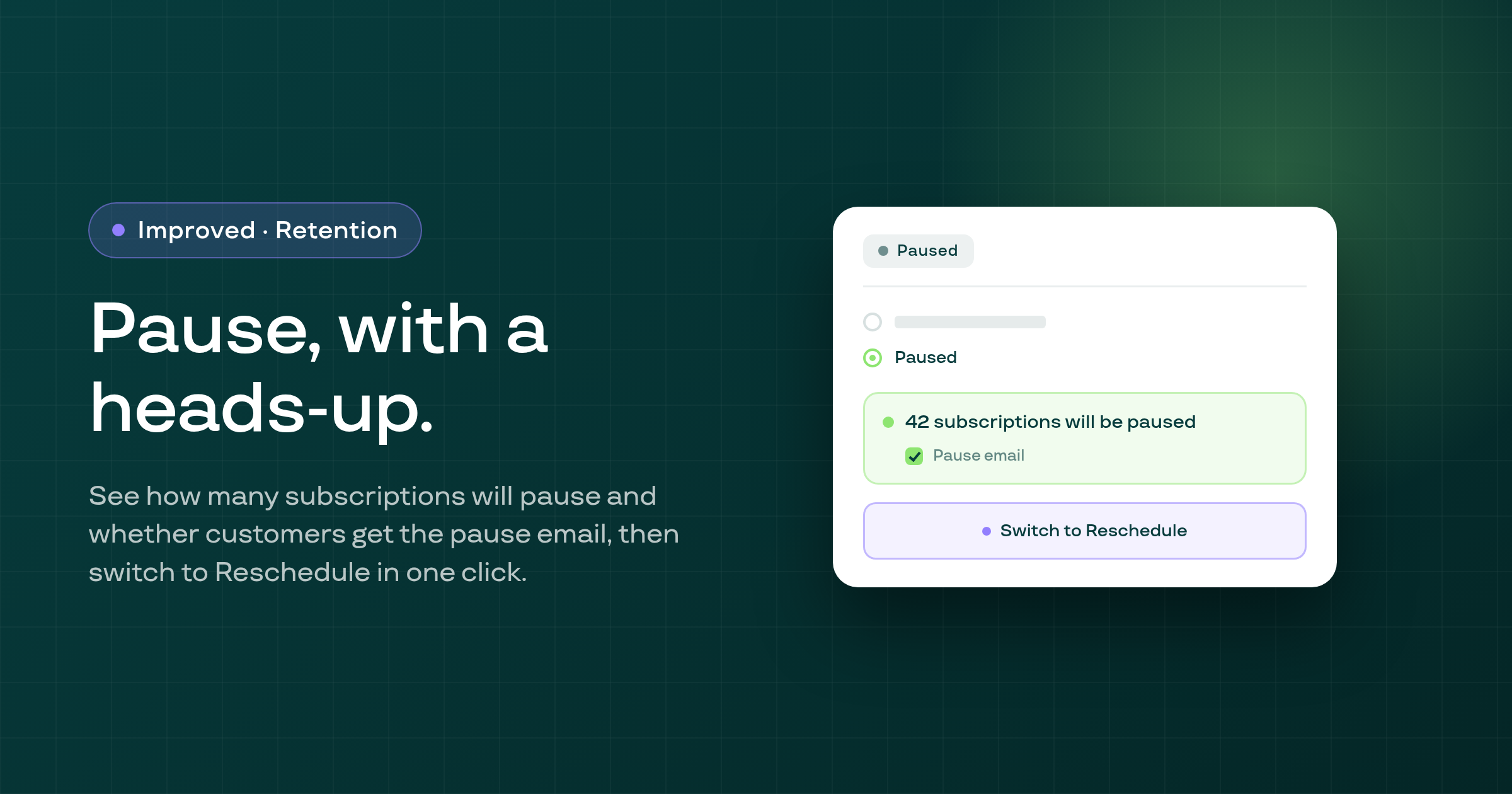 Bulk pause now tells you what it does, and offers Reschedule instead
