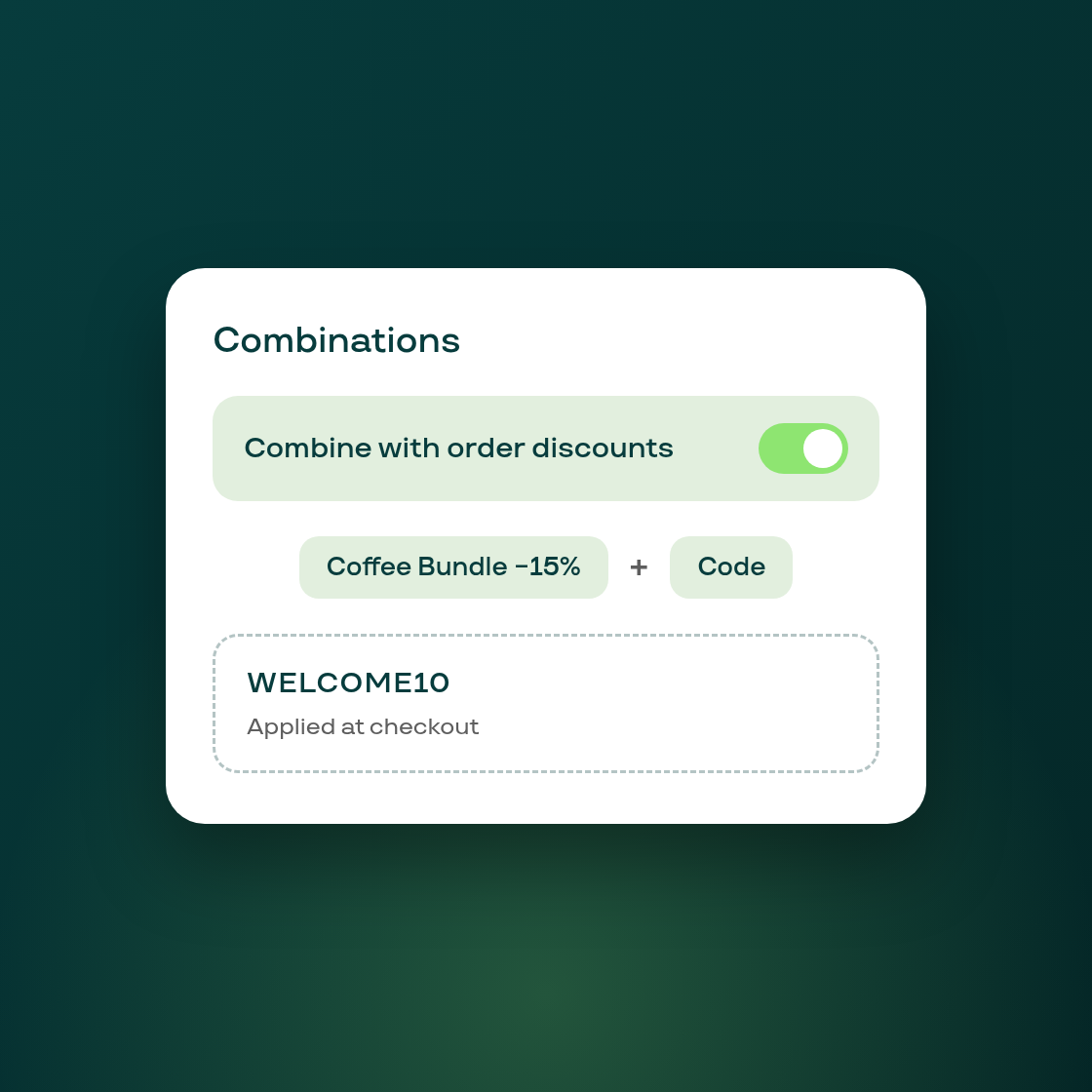 New: let your Fixed Bundle or Build-a-Box discount combine with order codes