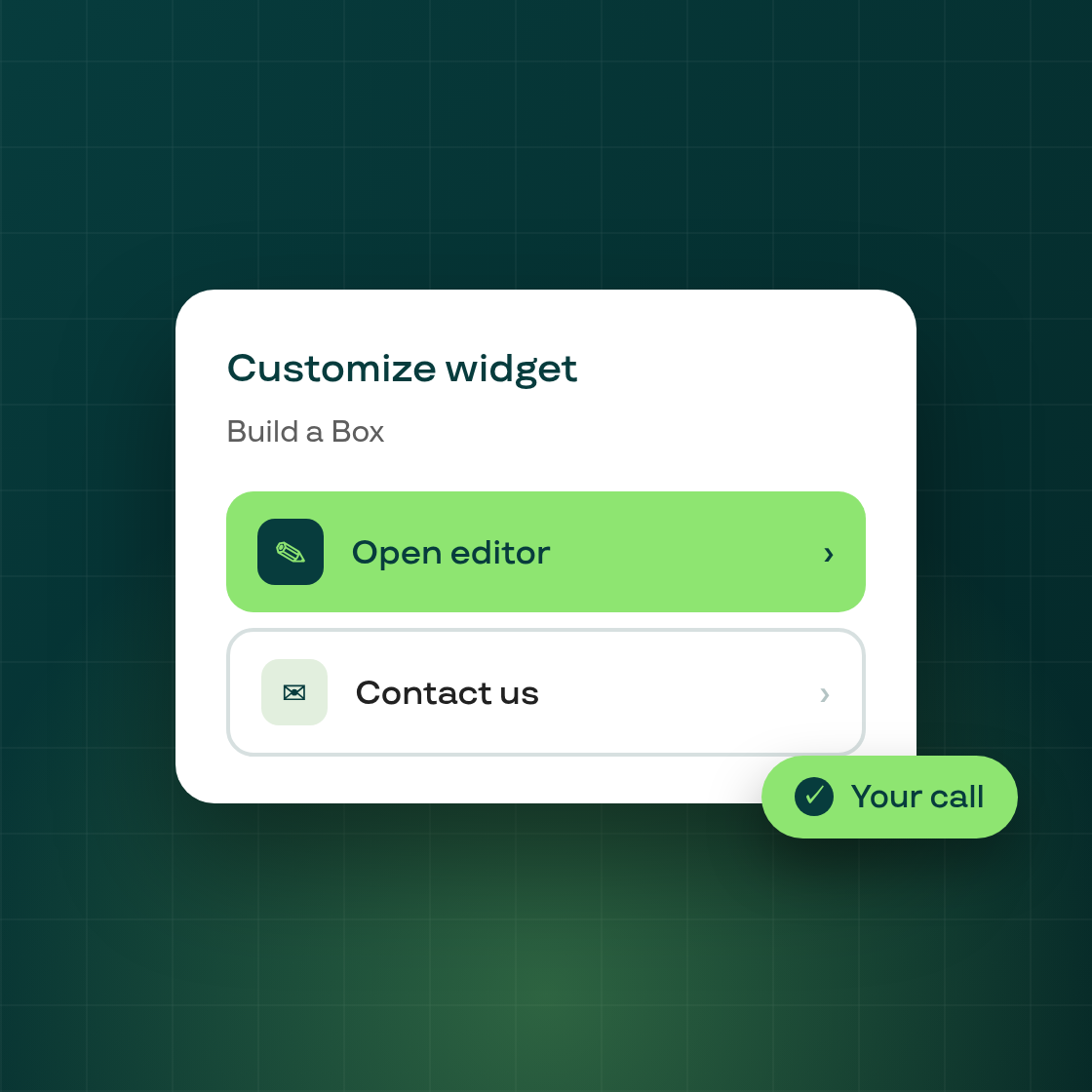 Customize on a Build a Box or Fixed Bundle widget preview now opens a chooser
