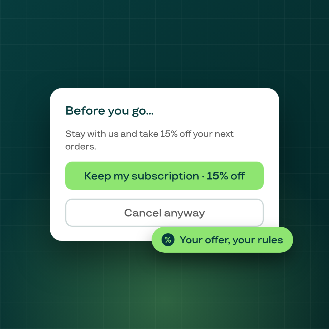 Offer a discount to save a cancelling subscriber