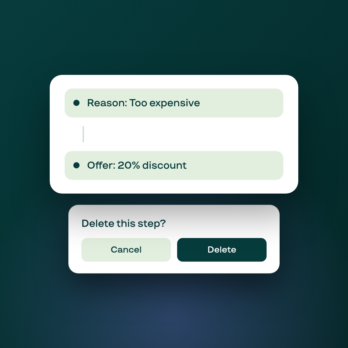 The cancellation flow builder gets a cleaner canvas and safer editing