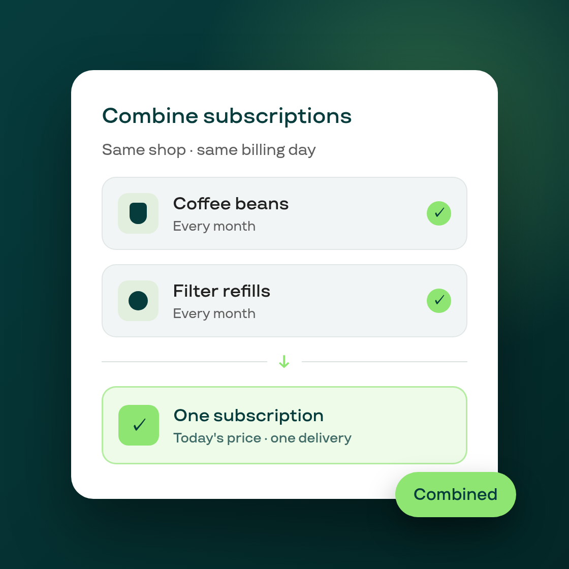 New: combine two subscriptions into one