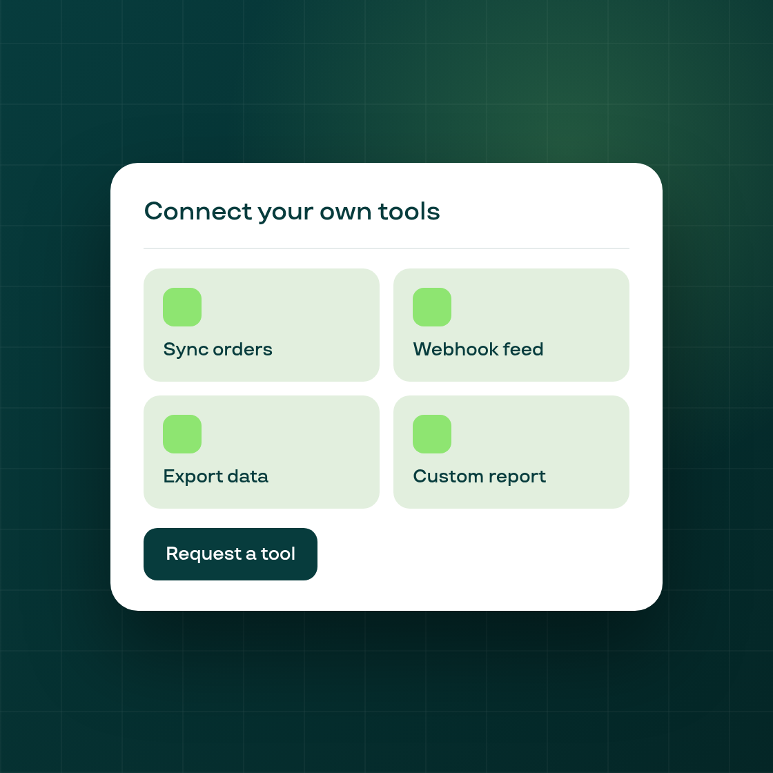 Connect your own tools, with recipes to get you started
