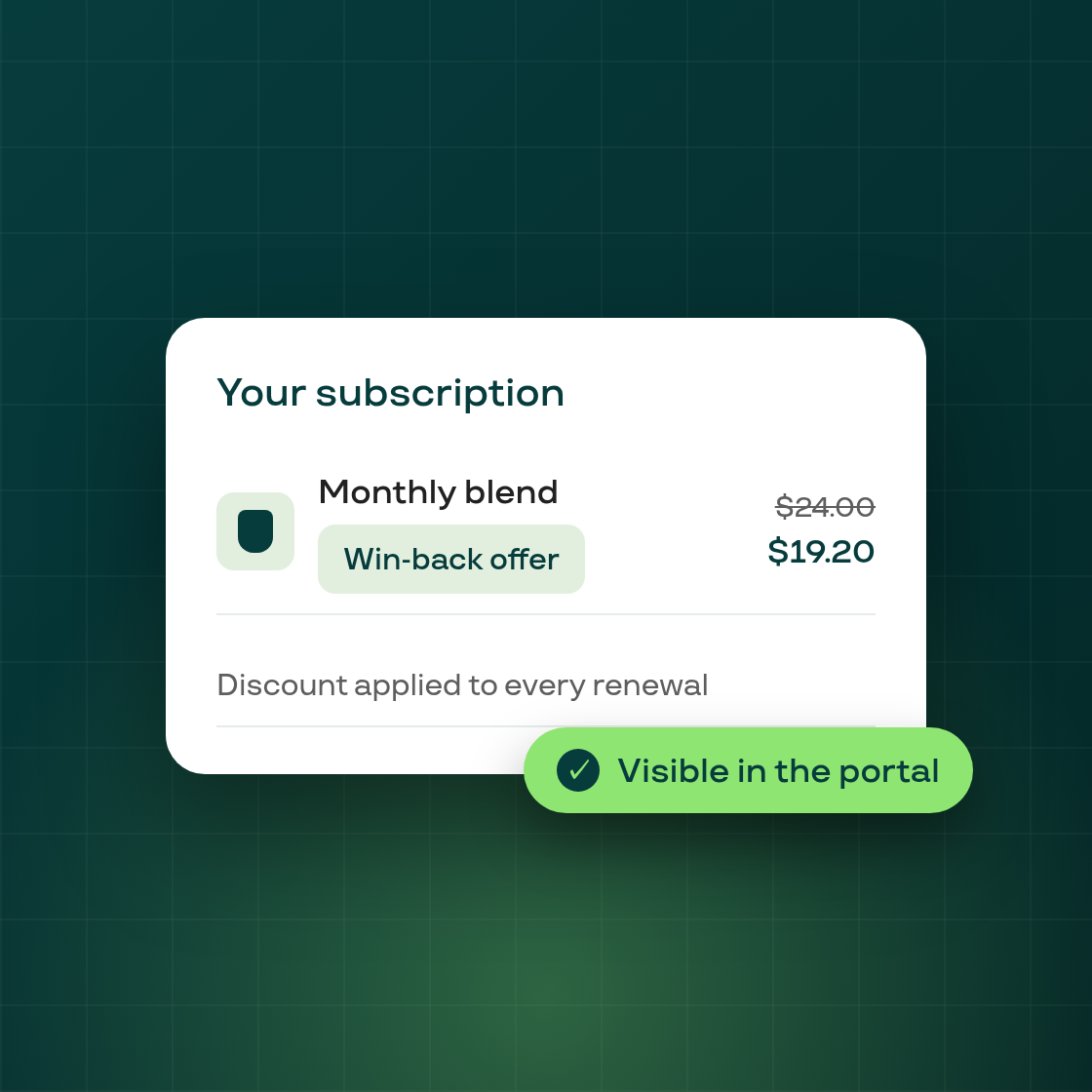 Customers now see product discounts on their subscription