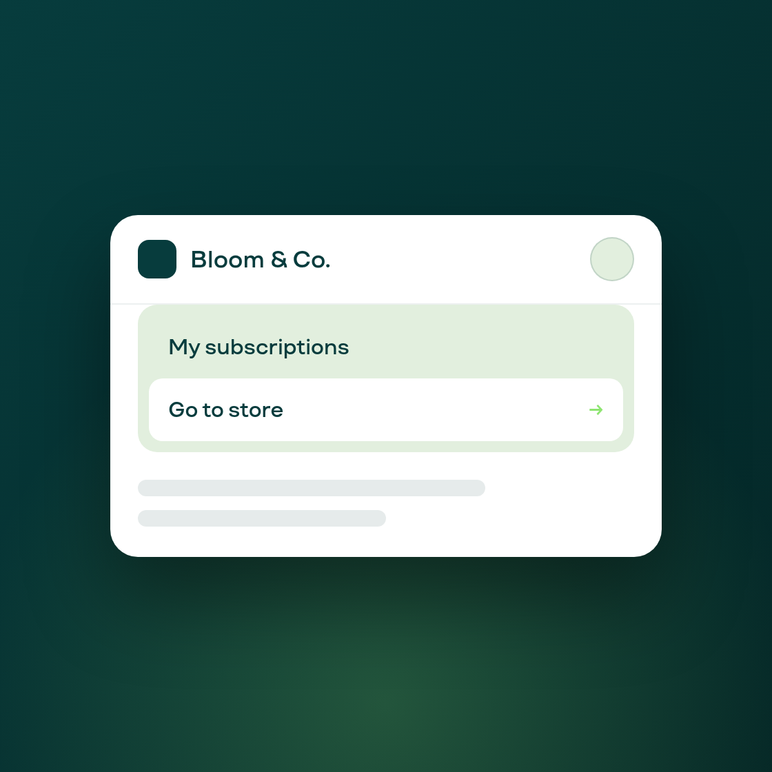 The customer portal has a redesigned shell, and shows your store name