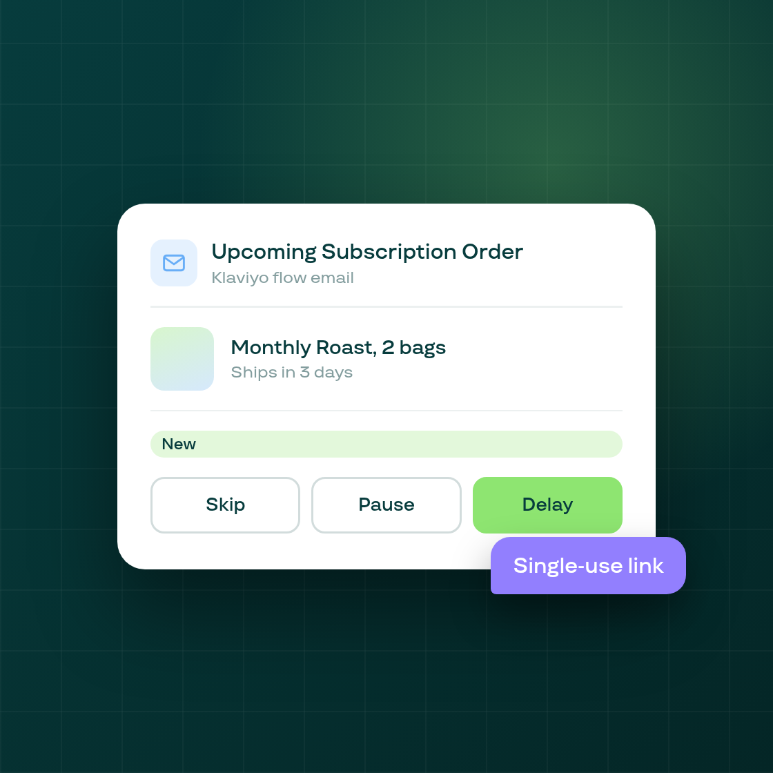 Skip, pause, or delay a subscription order straight from its reminder email
