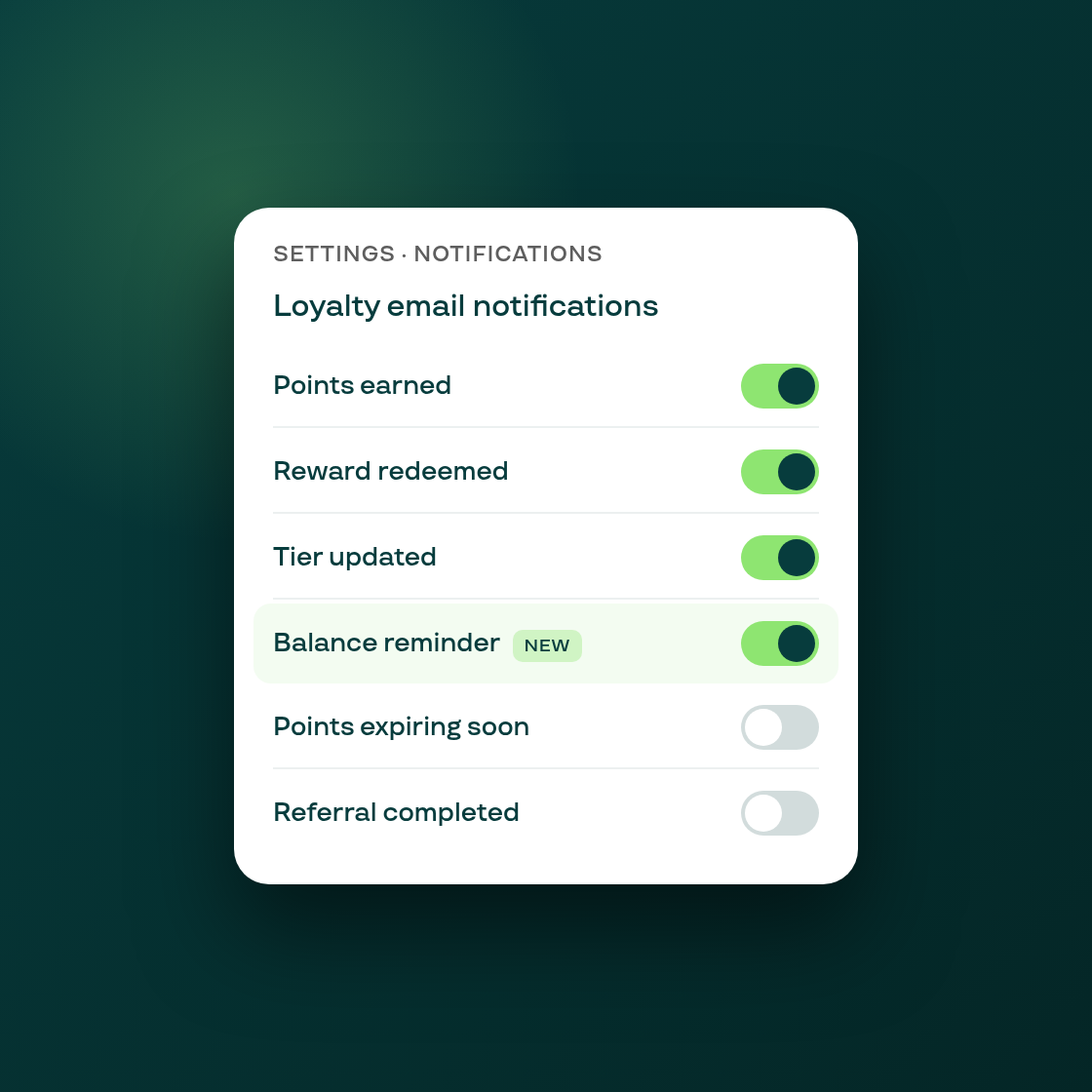 New loyalty email: remind customers when they can already afford a reward