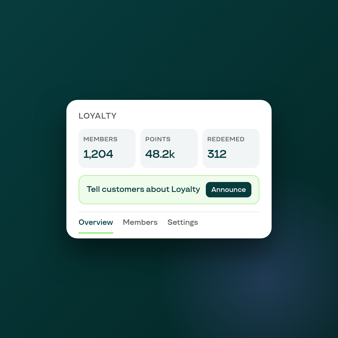 Loyalty's numbers and announcement reminder, moved up front