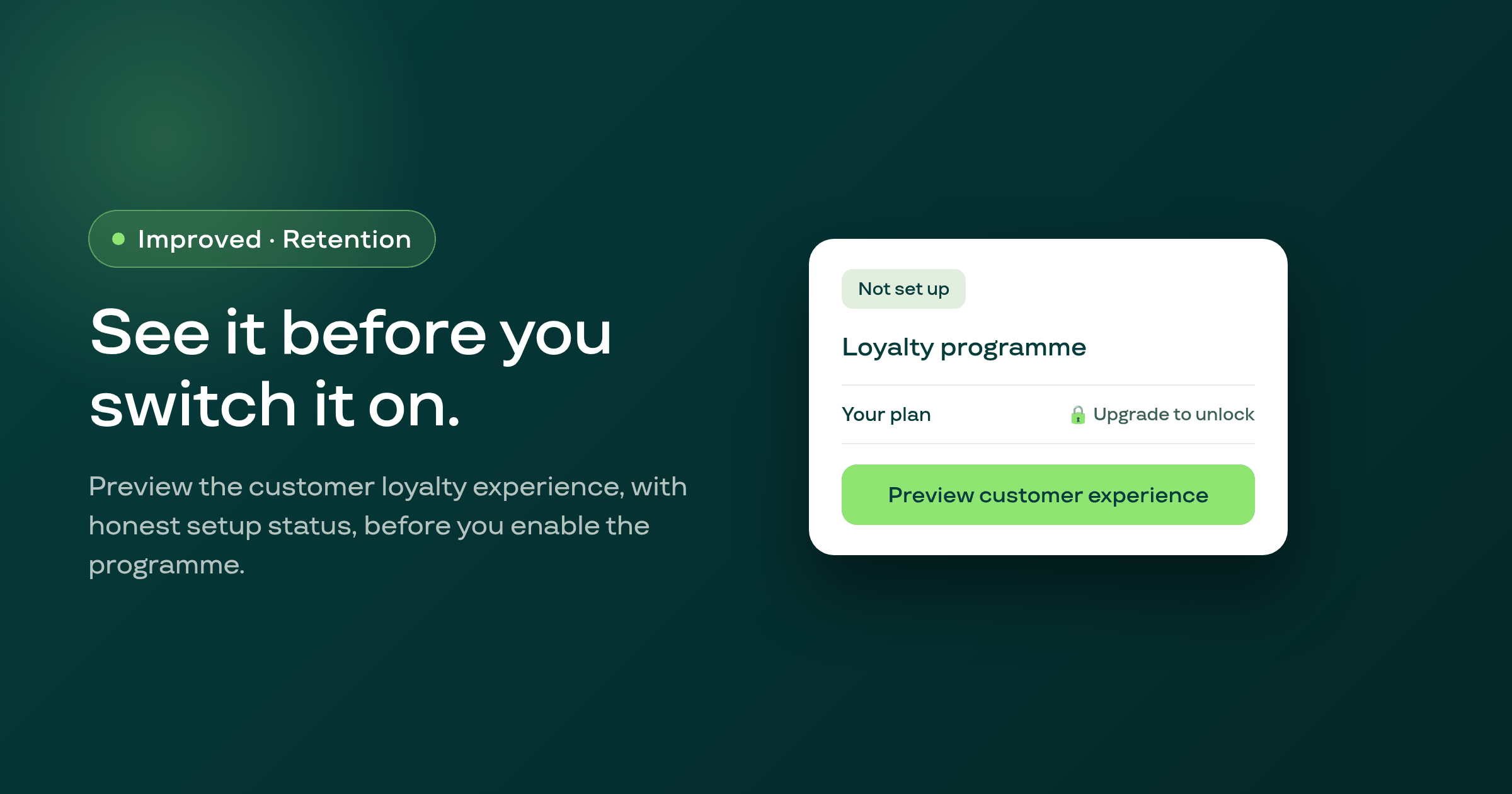 Preview your loyalty programme before you turn it on