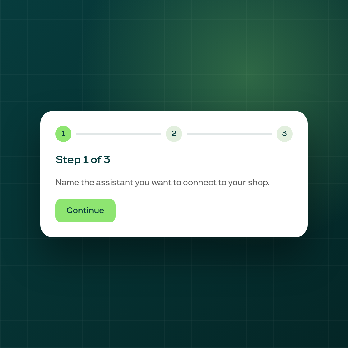 The AI assistant connect guide is now a three-step walkthrough