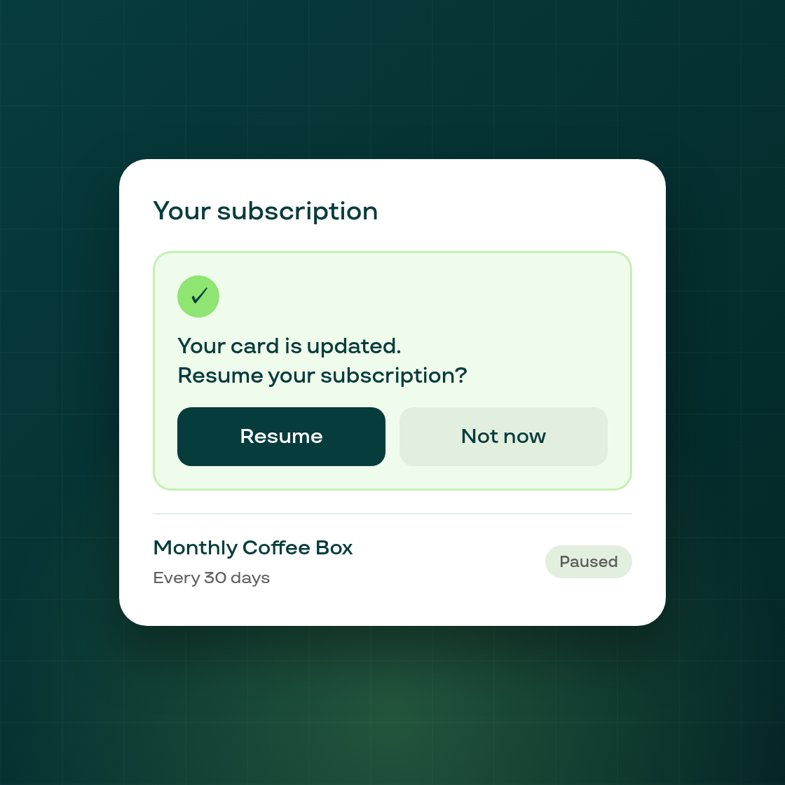 New: a way back for a membership paused by payment recovery