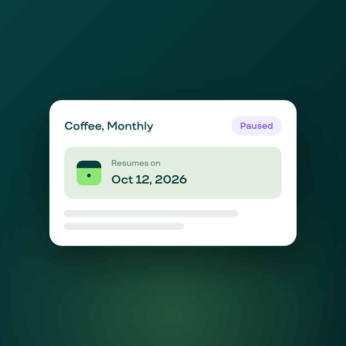 New: paused subscriptions carry a resume date