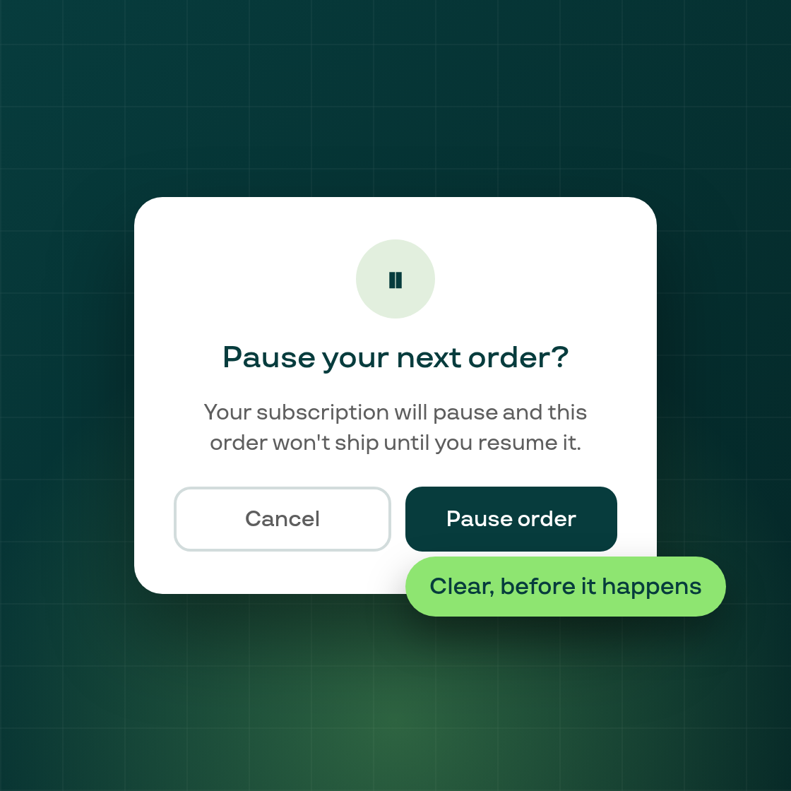 Confirm and done pages for the skip, pause and delay links in your Klaviyo emails