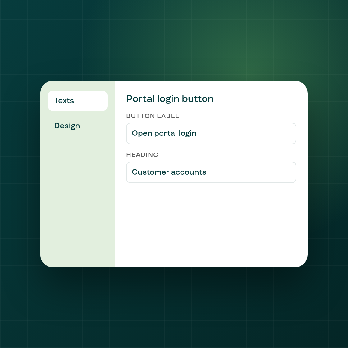 The portal customization editor now lives inside Customize widget