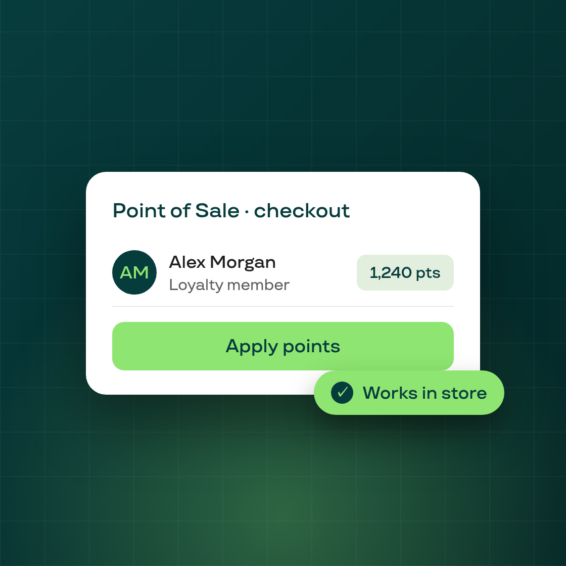 Loyalty points now work at the point of sale