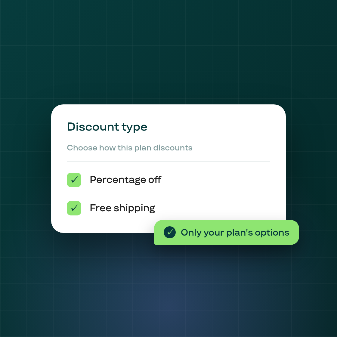 The plan wizard now only shows discount options your plan includes