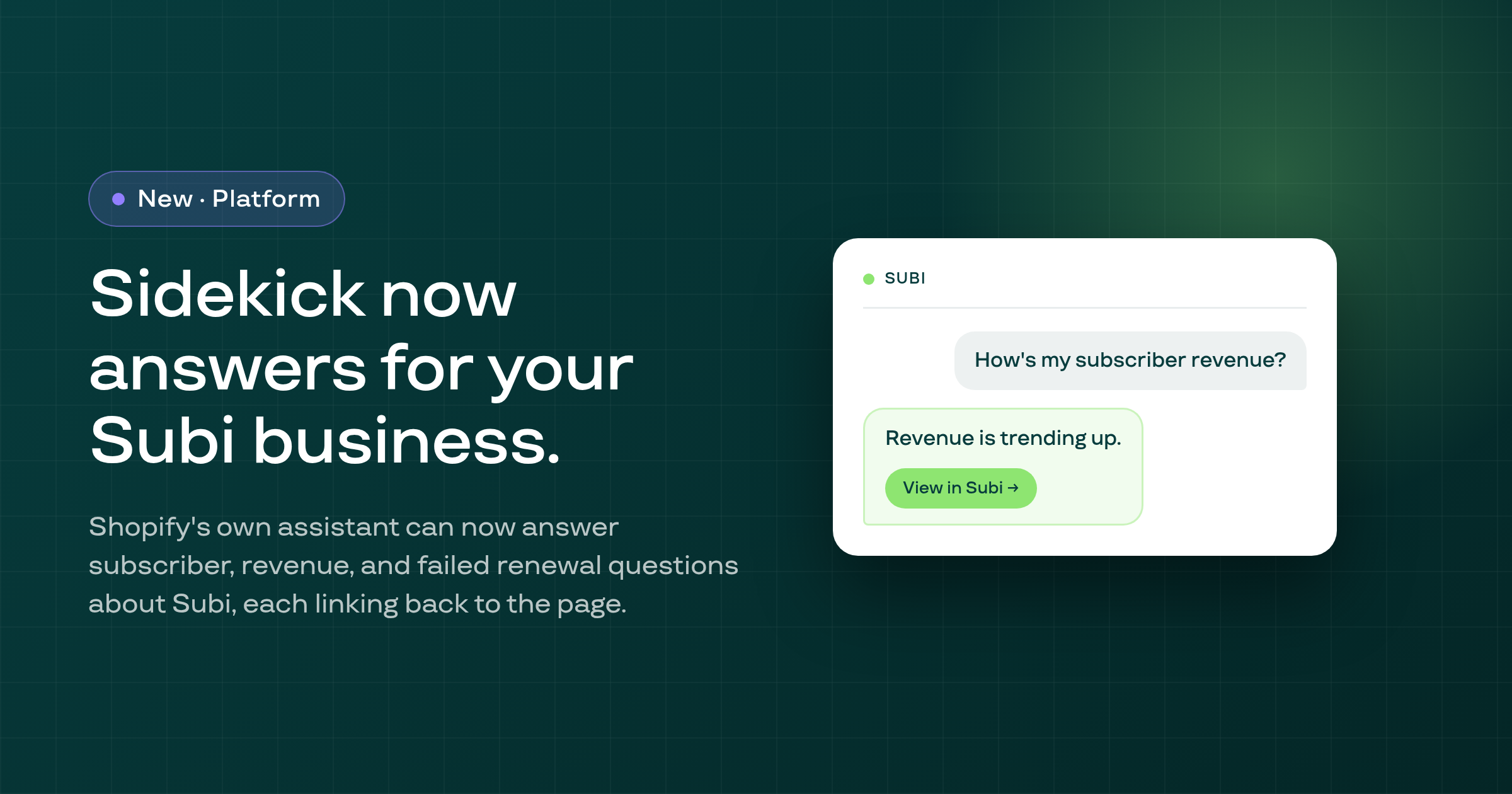 Shopify Sidekick can now answer questions about your Subi subscriptions