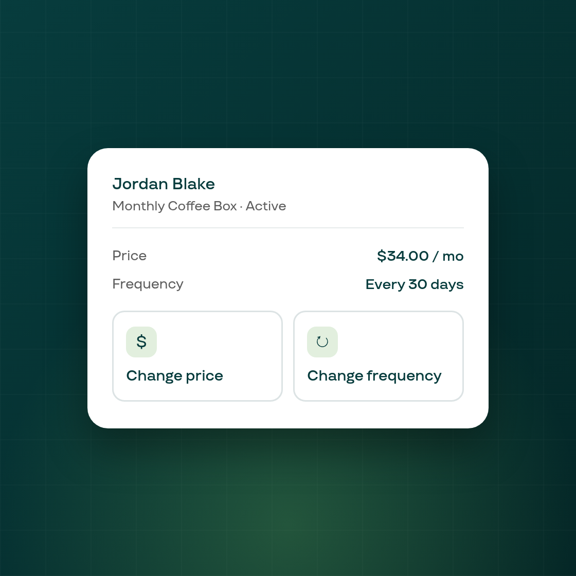 Improved: Change price and Change frequency on the subscription page