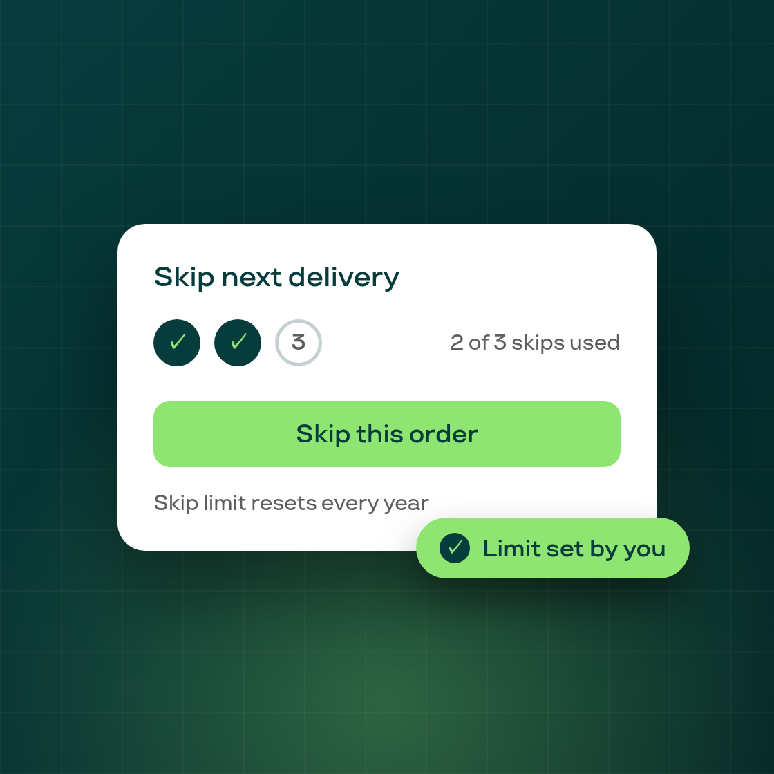 Skip Limit — cap how many times a customer can skip