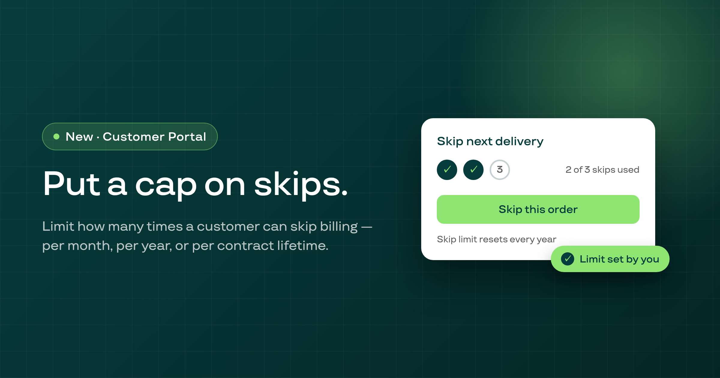 Skip Limit — cap how many times a customer can skip