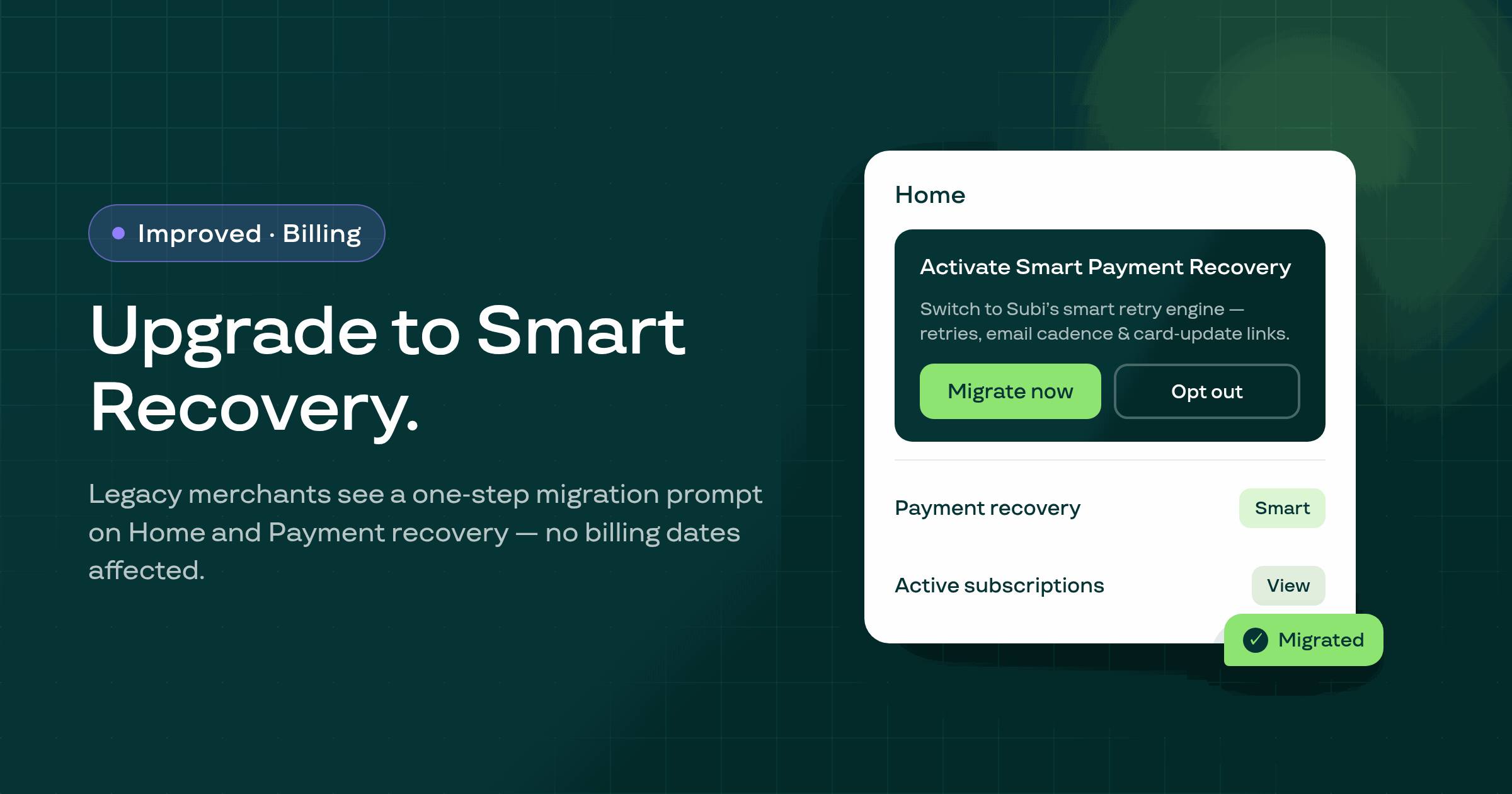 Smart Recovery — migrate your payment recovery in one step