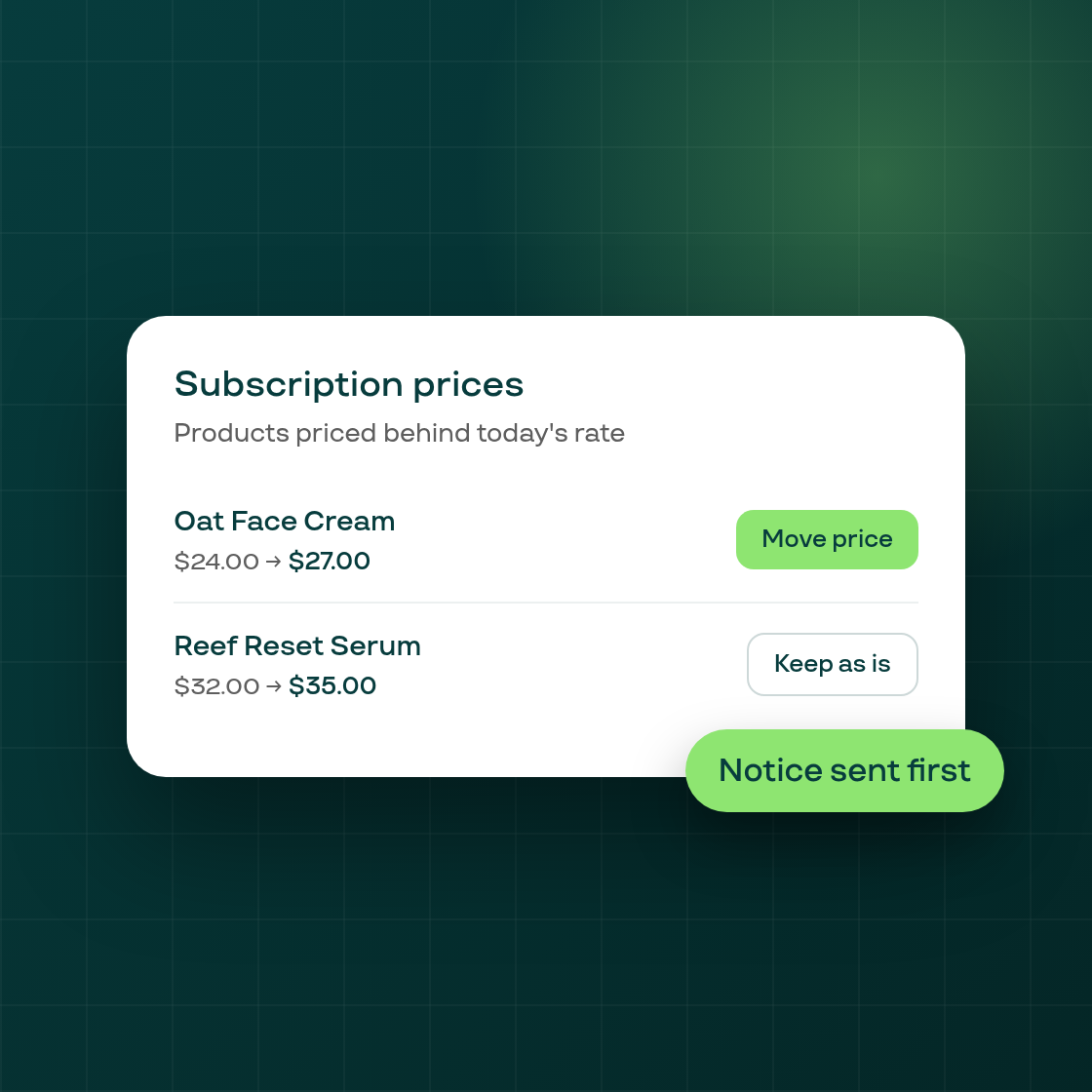 Keep subscription prices in step with your product prices