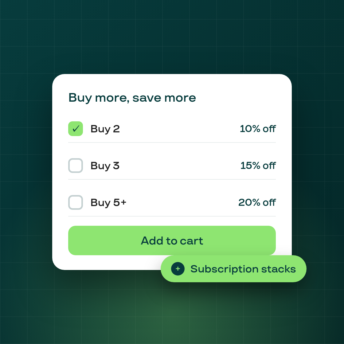 Volume Discount — quantity-tier discounts on the product page