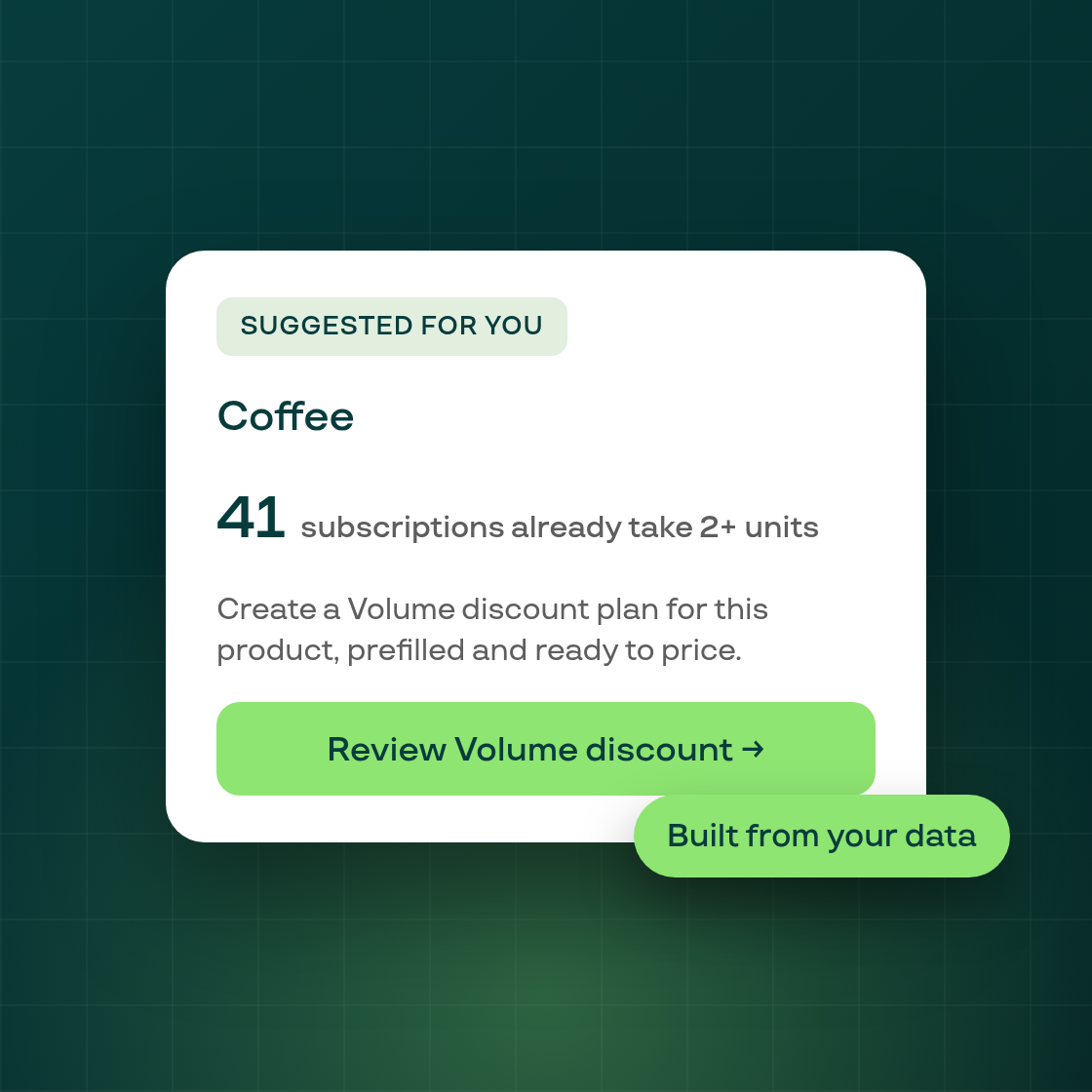 A suggestion to create a Volume discount plan when subscribers already take 2+ units