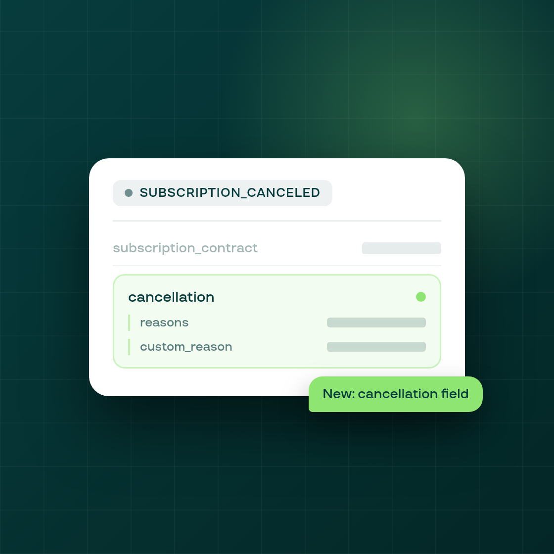 Subscription Canceled webhook now includes the cancellation reason