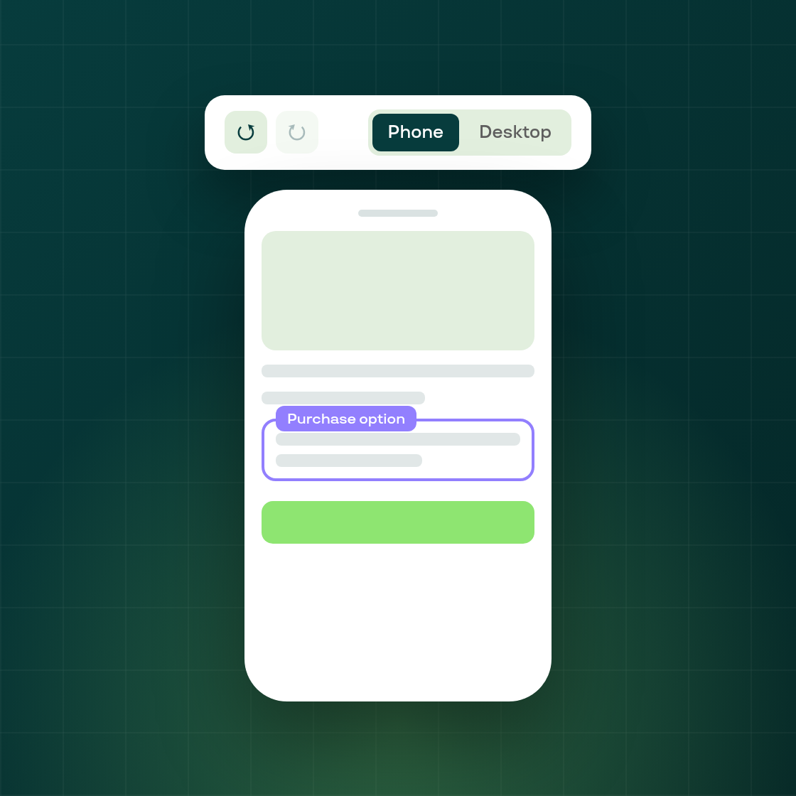 The widget editor now opens on a phone preview, with undo and redo