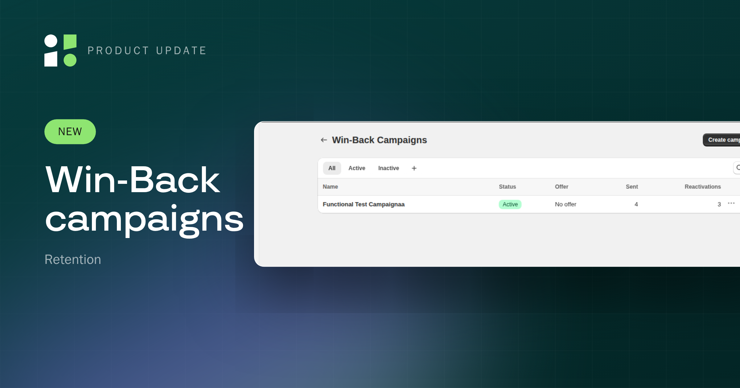 Win-Back campaigns — automatically win back cancelled subscribers