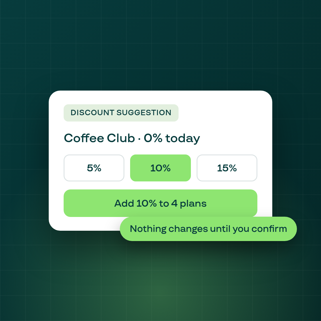 A discount suggestion for shops selling Subscribe & Save at 0%