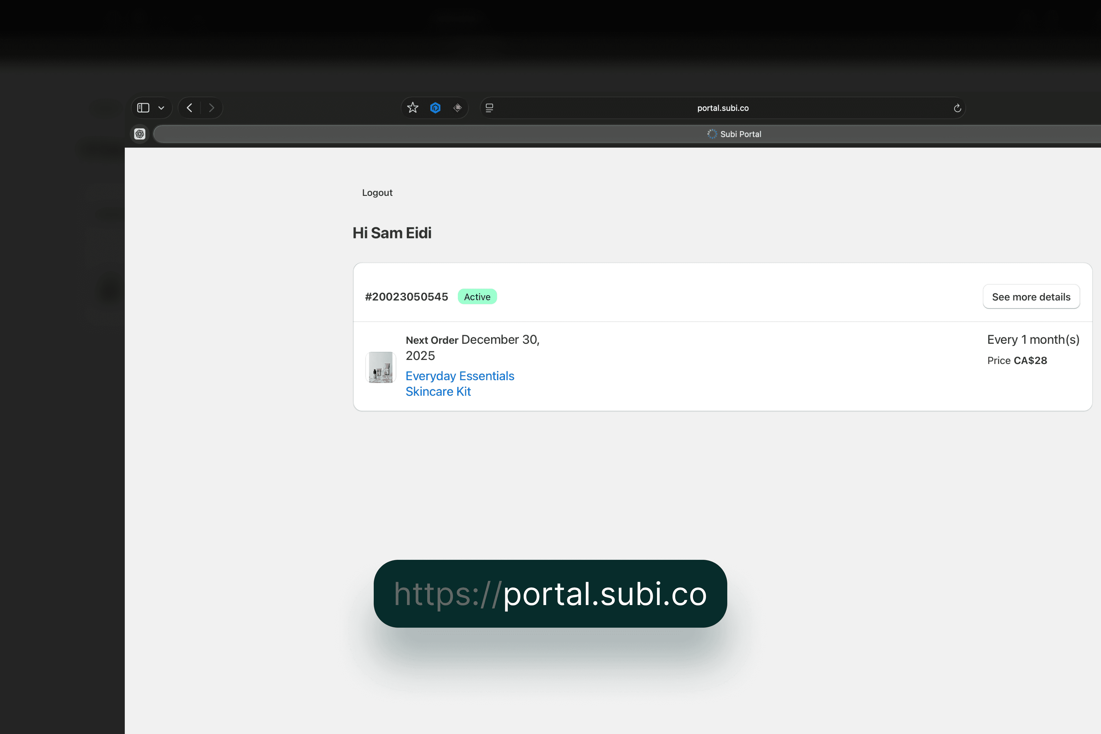 Subi Hosted Customer Portal