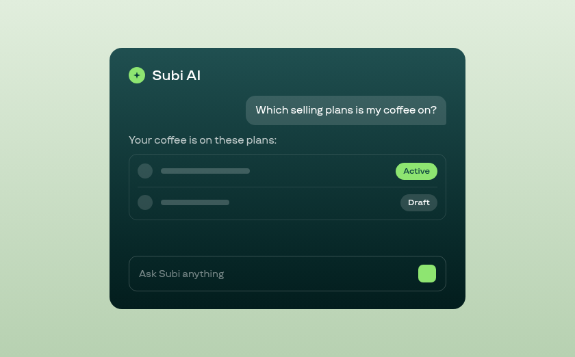 An AI Copilot inside the Subi admin